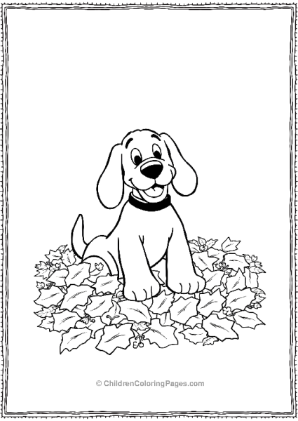 Clifford Playing In A Pile Of Leaves Free PDF Printable