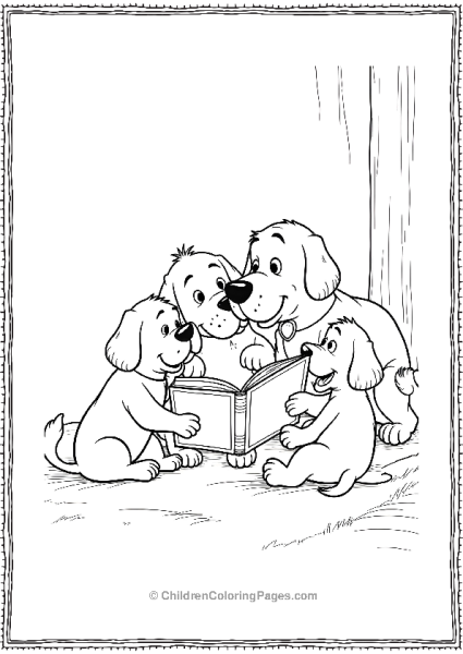 Clifford Reading Bed Time Stories With Friends Free PDF Printable