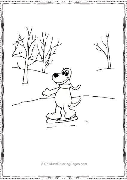 Clifford Skating On Icy Pond Free PDF Printable