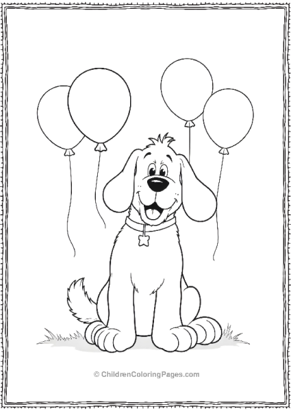 Clifford Surrounded By Balloons Free PDF Printable