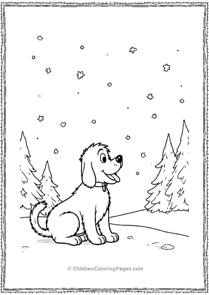 Clifford Watching Snowflakes Scaled Free PDF Printable