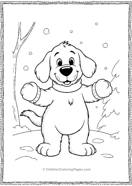 Clifford Wearing Mittens Free PDF Printable