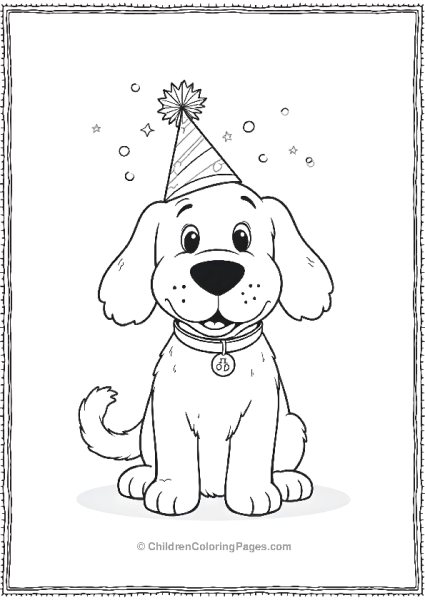 Clifford Wearing Party Hat Free PDF Printable