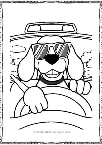 Clifford Wearing Sunglasses Free PDF Printable