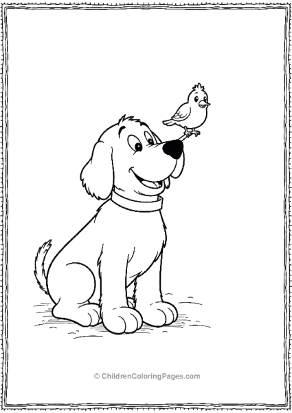 Clifford With A Bird Perched On His Nose Free PDF Printable