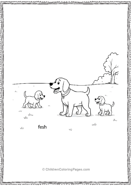 Clifford With Puppies Playing Fetch Free PDF Printable