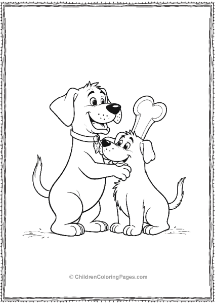 Clifford With T Bone Sharing Giant Bone Free PDF Printable