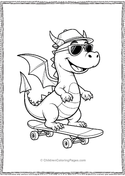 Cool Dragon Skateboarding Free PDF Printable