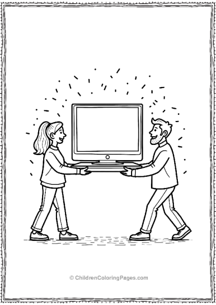 Couple Celebrating Black Friday Television Purchase Free PDF Printable