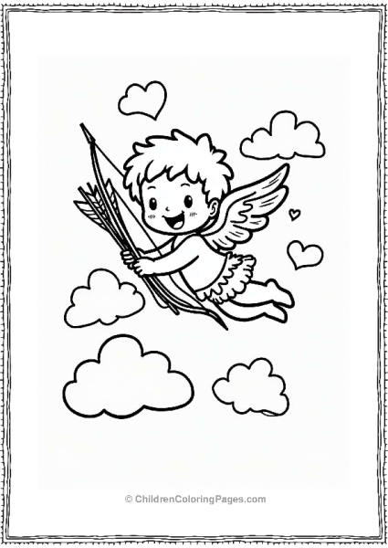 Cupid Flying With Arrows On Valentine’s Day Free PDF Printable