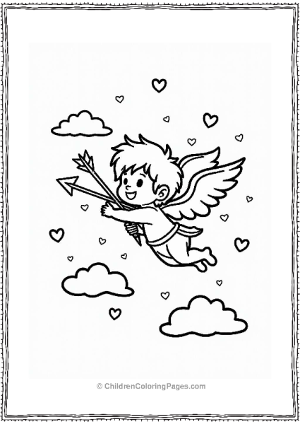 Cupid With Heart Arrows On Valentine’s Day Free PDF Printable