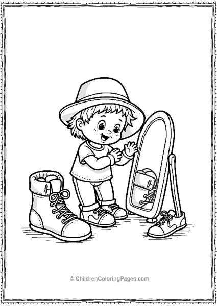 Cute Child In Oversized Shoes And Hat Black Friday Sale Free PDF Printable