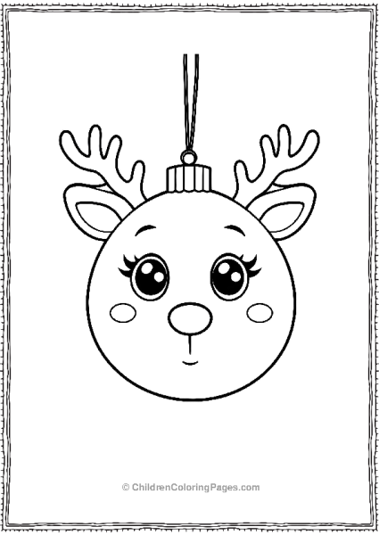 Cute Reindeer Ornament Free PDF Printable