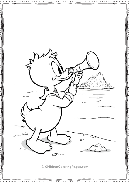 DuckTales Dewey Holding A Small Telescope Free PDF Printable