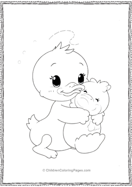 DuckTales Dewey Hugging A Plush Toy Free PDF Printable