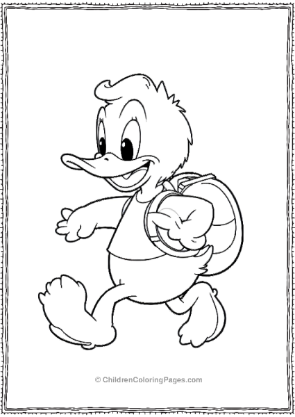 DuckTales Dewey Running With A Tiny Bagpack Free PDF Printable