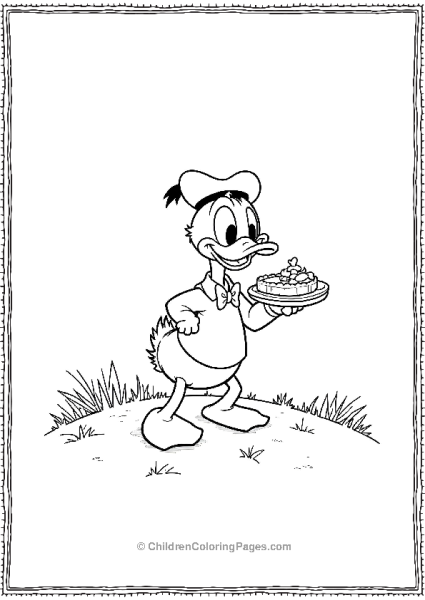 DuckTales Donald Enjoying Picnic Free PDF Printable