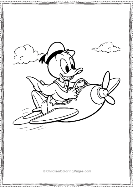 DuckTales Donald Flying A Plane Free PDF Printable