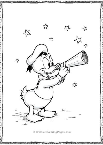 DuckTales Donald Gazing At The Stars Free PDF Printable