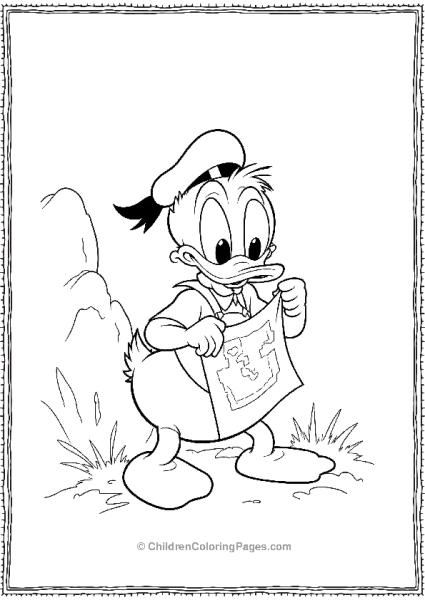 DuckTales Donald Hiding Behind A Rock Free PDF Printable