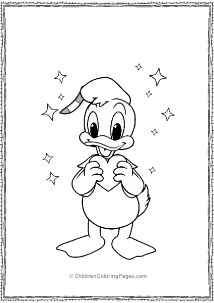 DuckTales Donald Holding A Small Heart Free PDF Printable