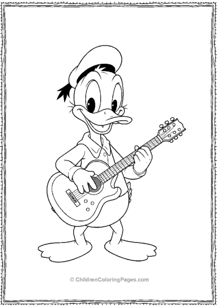 DuckTales Donald Playing A Guitar Free PDF Printable