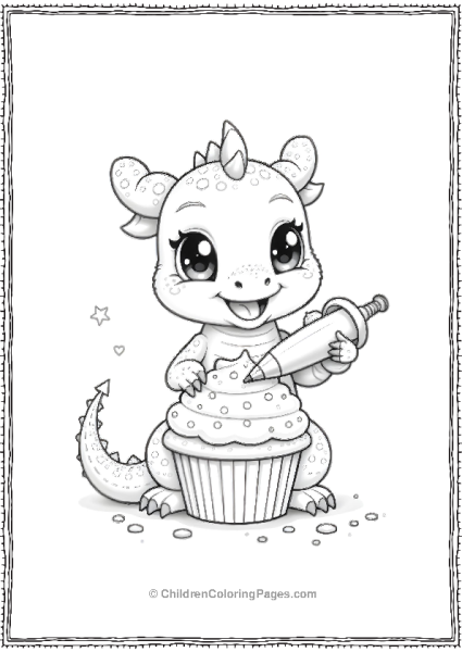 Dragon Decorating Cupcake Free PDF Printable