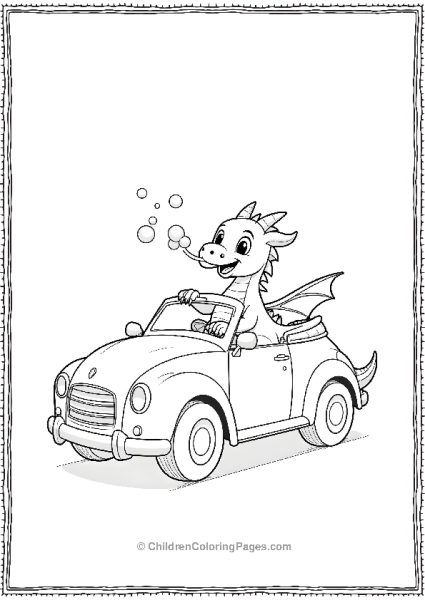 Dragon Driving A Car Free PDF Printable