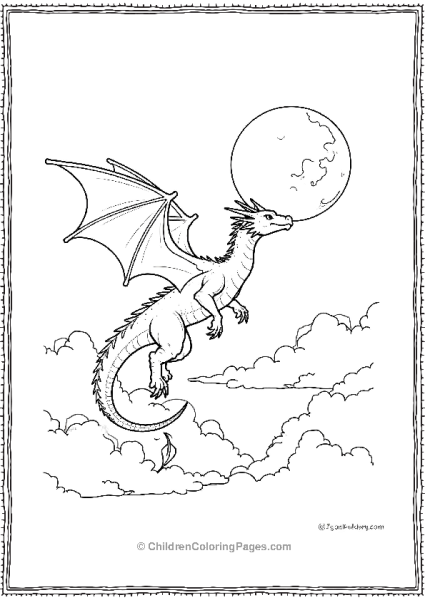 Dragon Flying Through The Clouds Free PDF Printable