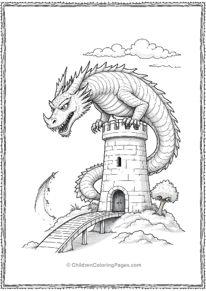 Dragon Guarding The Tower Free PDF Printable