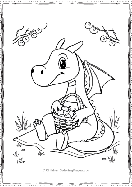 Dragon Holding Basket Of Apples Free PDF Printable