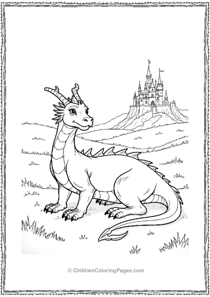 Dragon Near A Castle Free PDF Printable