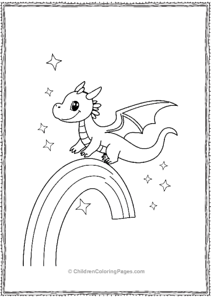 Dragon On A Rainbow Free PDF Printable