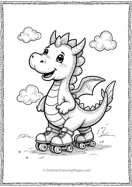 Dragon On Roller Skates  Free PDF Printable