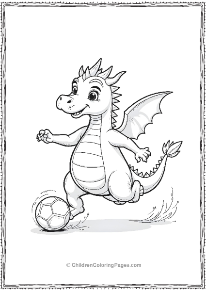 Dragon Playing Soccer Free PDF Printable