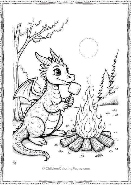 Dragon Roasting Marshmallows By The Fire Free PDF Printable