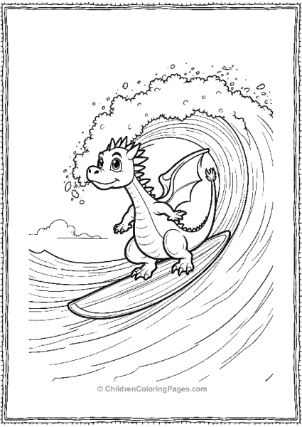 Dragon Surfing A Wave Free PDF Printable