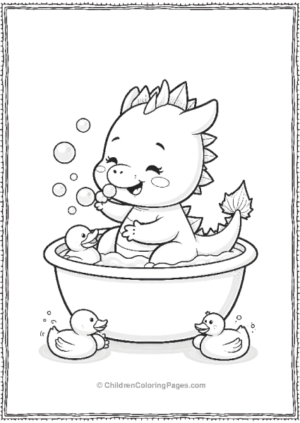 Dragon Taking A Bath Free PDF Printable