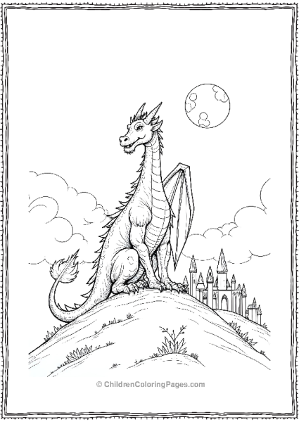 Dragon Watching Over Castle Free PDF Printable