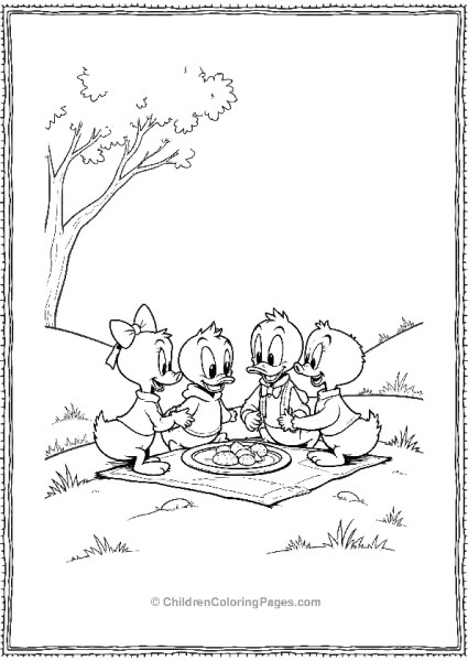 DuckTales Family On A Picnick Free PDF Printable