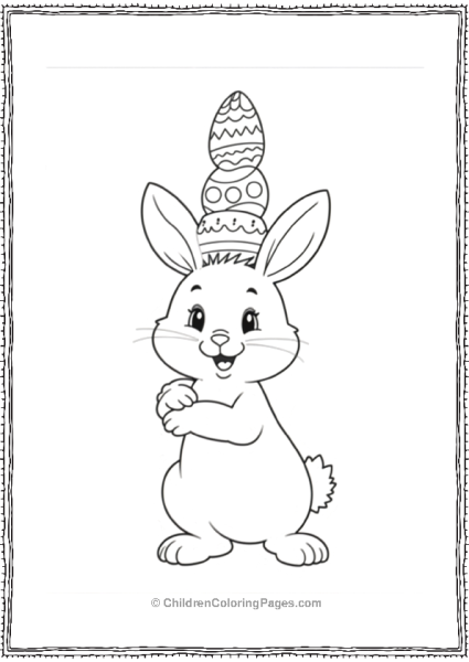 Easter Bunny Balancing Easter Eggs Free PDF Printable