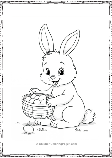 Easter Bunny Carrying Easter Eggs Free PDF Printable