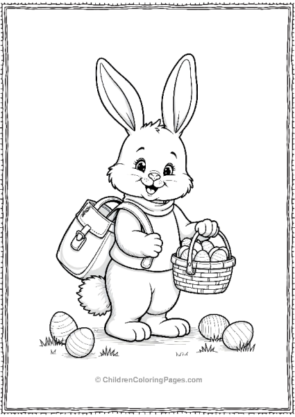 Easter Bunny Delivering Eggs Free PDF Printable