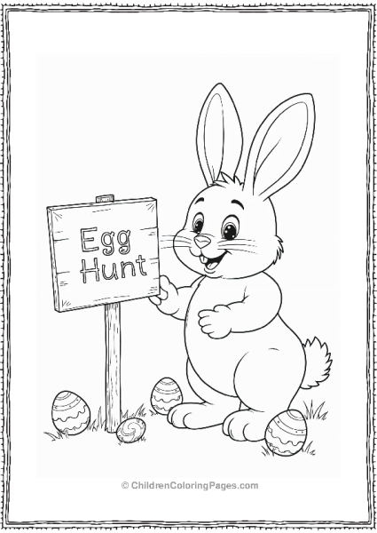 Easter Bunny Egg Hunt Sign Free PDF Printable