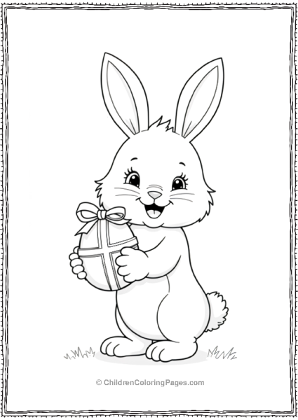 Easter Bunny Giving GIft Free PDF Printable