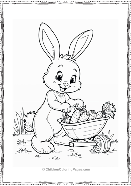 Easter Bunny Harvesting Carrots Free PDF Printable