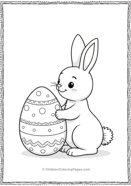 Easter Bunny Holding An Easter Egg Free PDF Printable