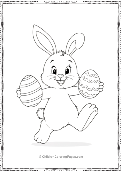 Easter Bunny Hopping With Easter Eggs Free PDF Printable