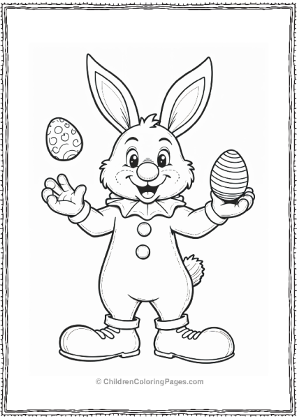 Easter Bunny Juggling Eggs Free PDF Printable