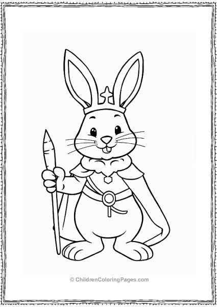 Easter Bunny King With Scepter Free PDF Printable